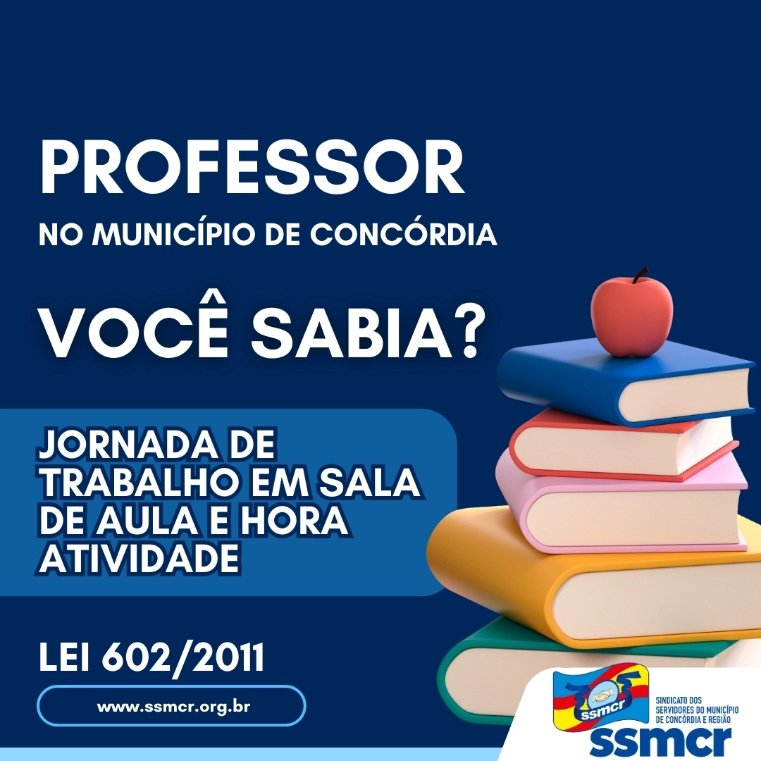 PROFESSOR DE CONCÓRDIA, VOCÊ SABIA QUE A LEI MUNICIPAL 60...
