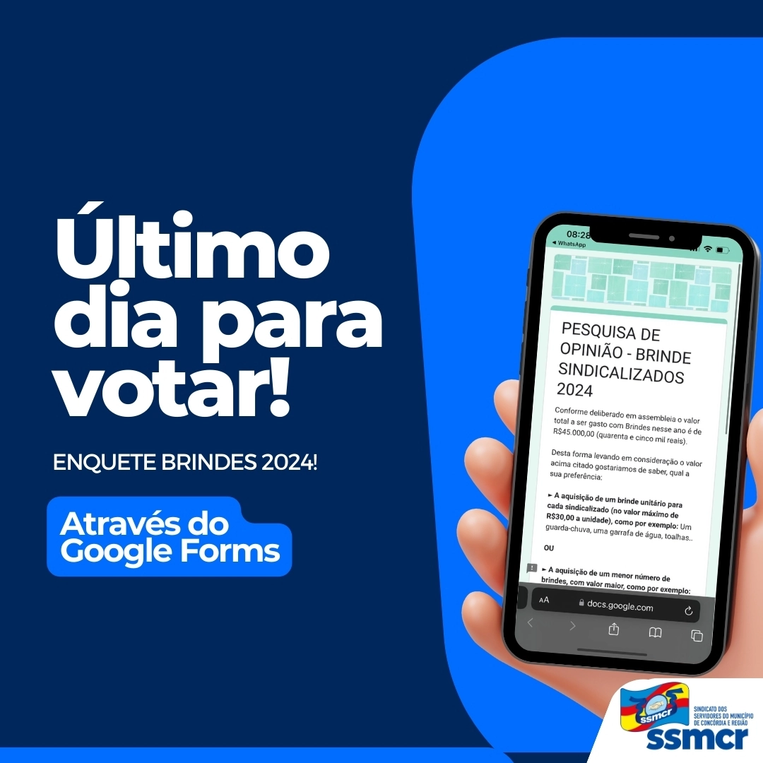 ÚLTIMO DIA PARA VOTAR - BRINDE 2024!