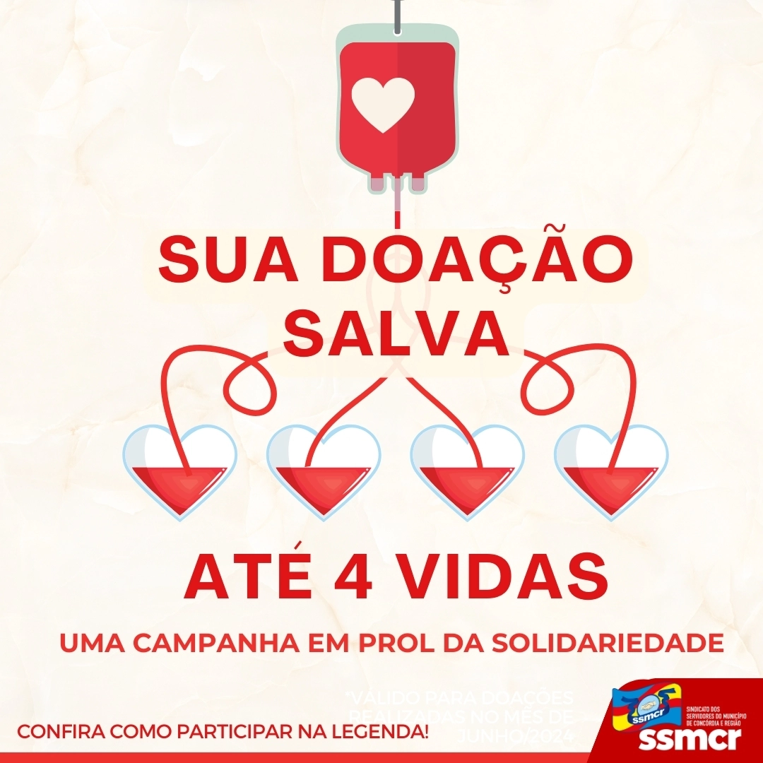 JUNHO VERMELHO - MÊS DA CONSCIENTIZAÇÃO DA IMPORTÂNCIA DA DOAÇÃO DE SANGUE! 🩸