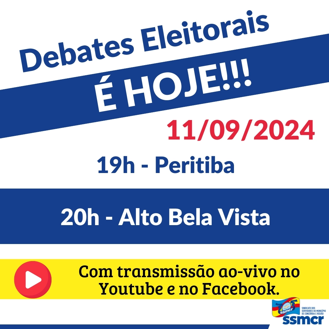 HOJE É DIA DE DEBATE - PERITIBA E ALTO BELA VISTA! 🗳️🎙️