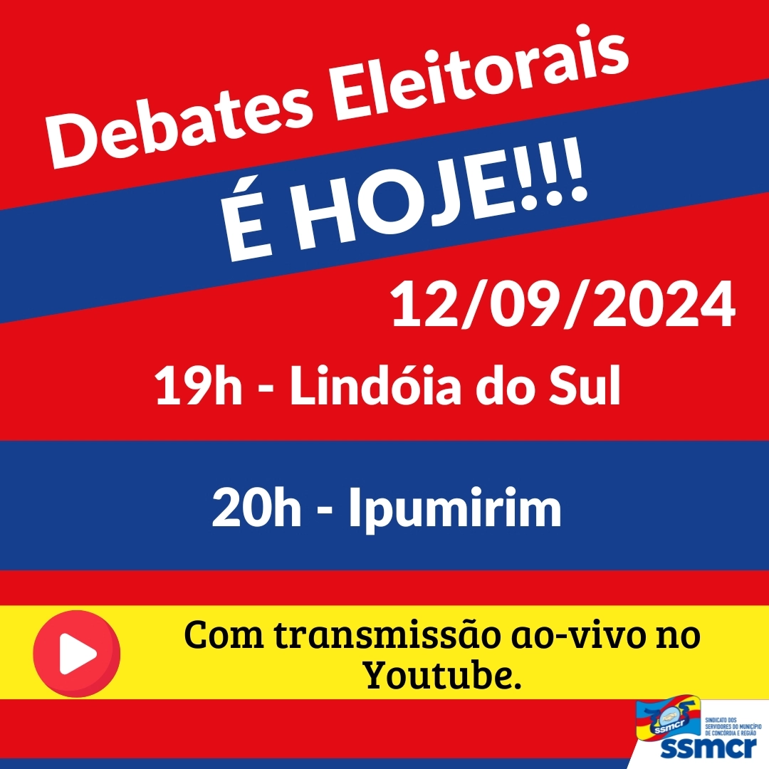 HOJE É DIA DE DEBATE - LINDÓIA DO SUL E IPUMIRIM! 🗳️🎙️