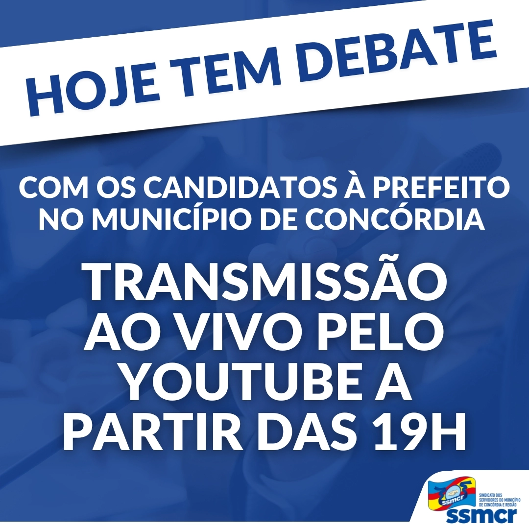 É HOJE!!! DEBATE COM OS CANDIDATOS À PREFEITO NO MUNICÍPI...