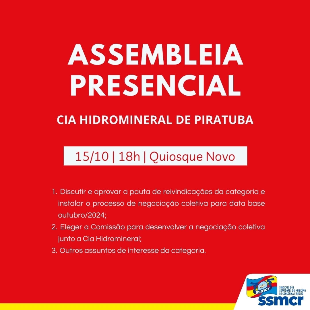 Atenção CIA HIDROMINERAL DE PIRATUBA 🚨🚨🚨