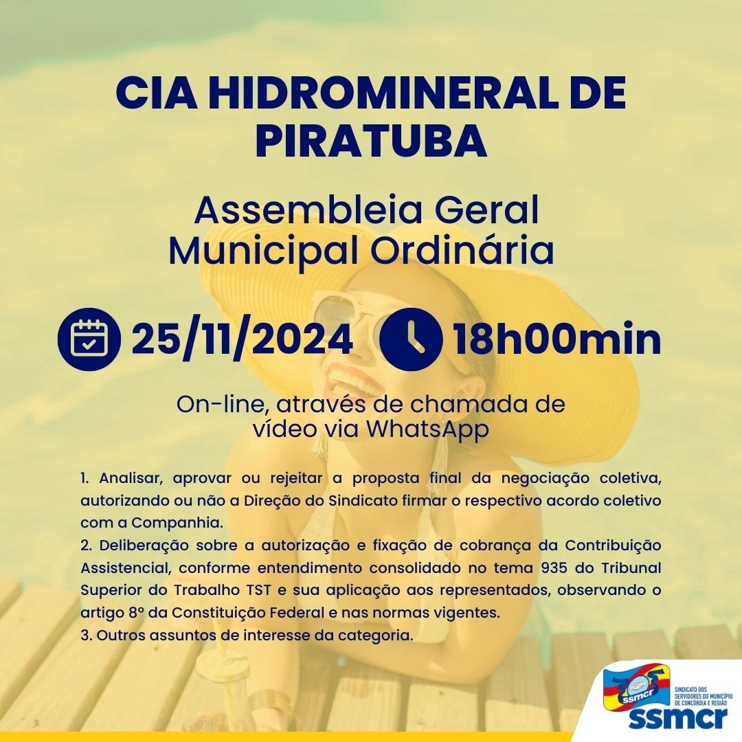 Atenção CIA HIDROMINERAL DE PIRATUBA 🚨🚨🚨