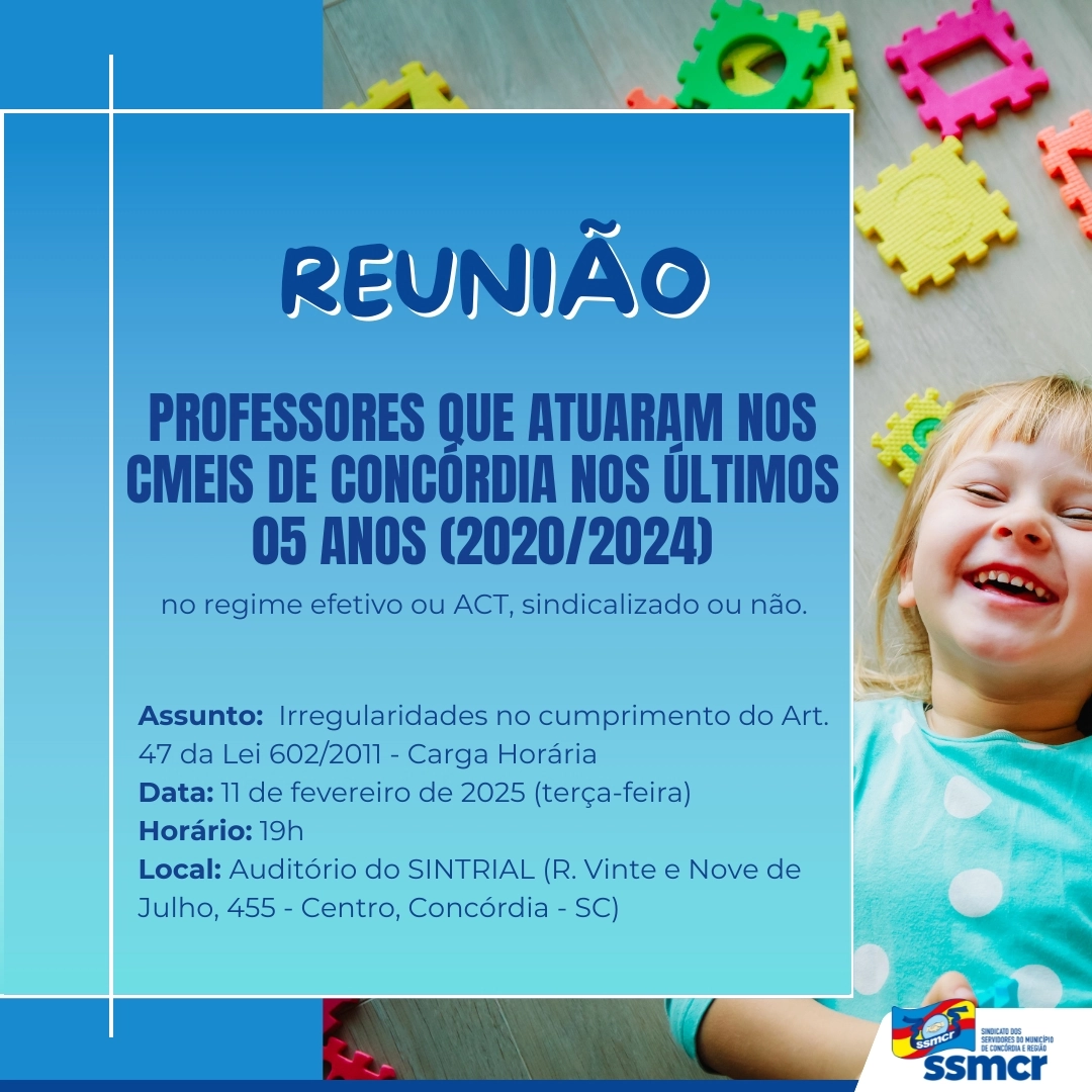 CONVITE PARA REUNIÃO – PROFESSORES QUE ATUARAM NOS CMEIS ...