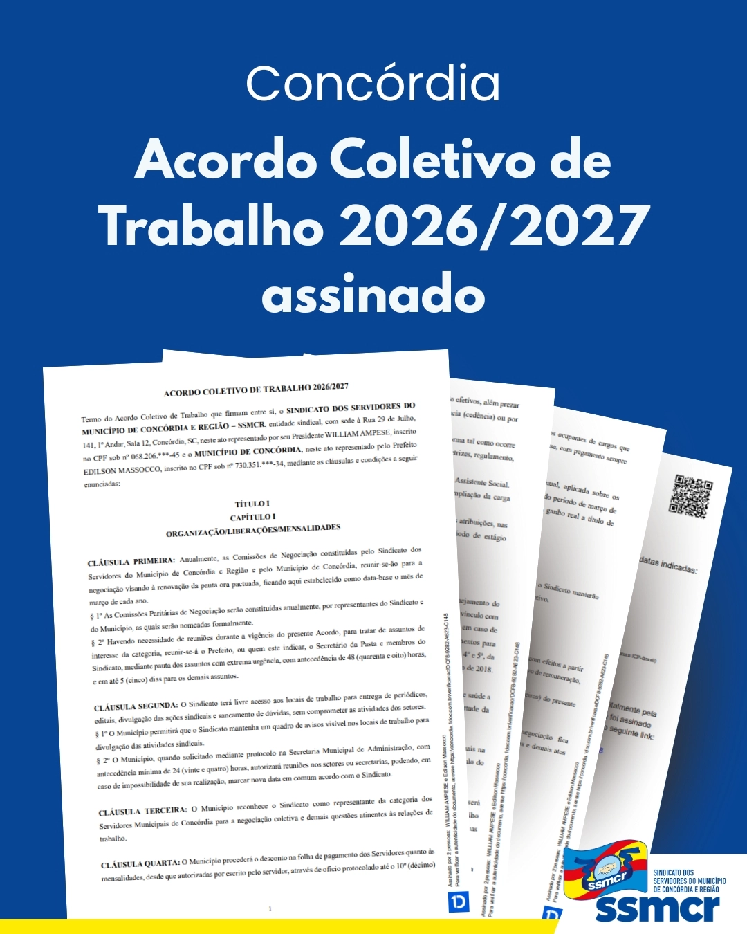 📢 Acordo Coletivo de Trabalho 2026/2027 assinado!