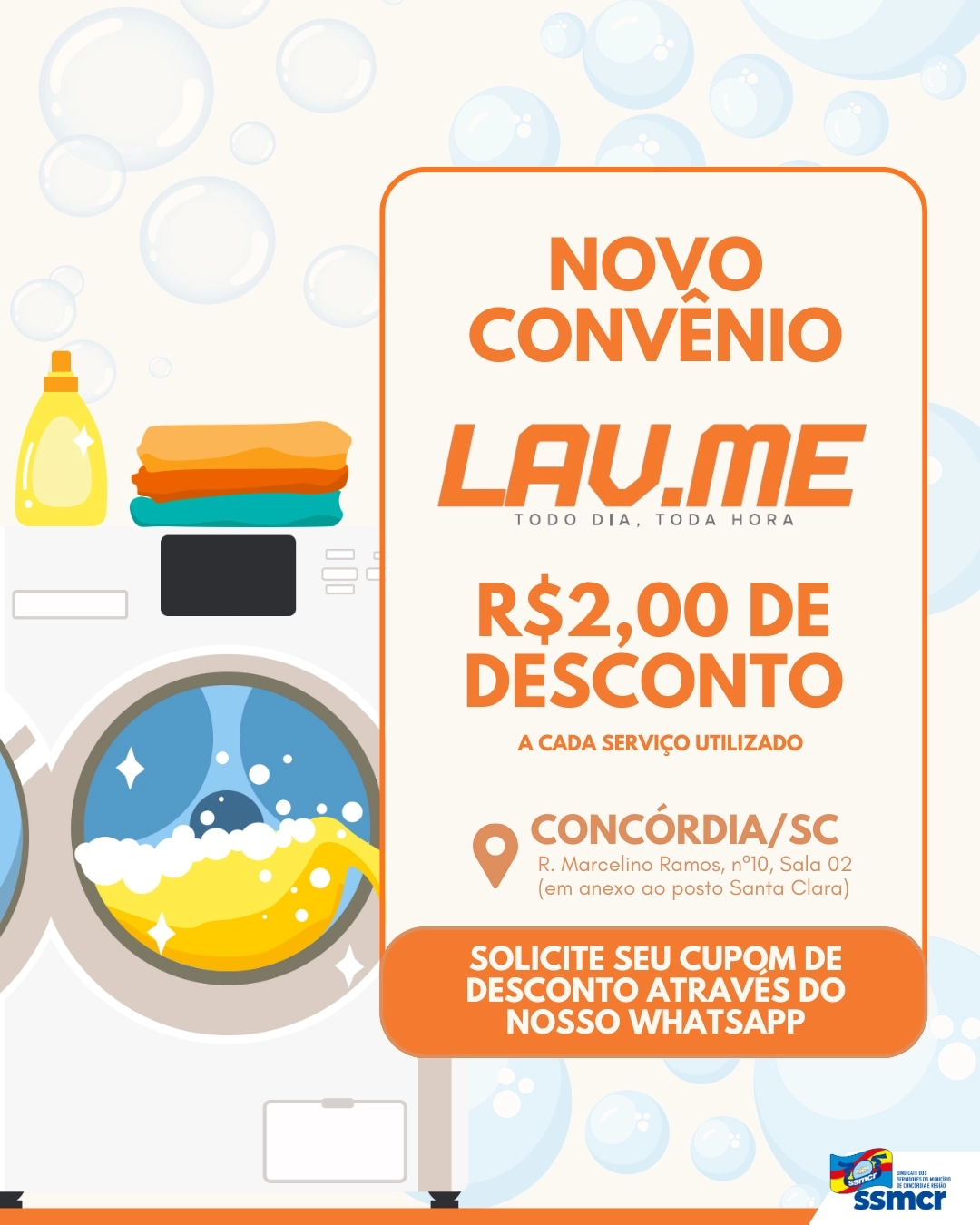 📢 Novo Convênio – LAV.ME (Lavanderia de autosserviço)