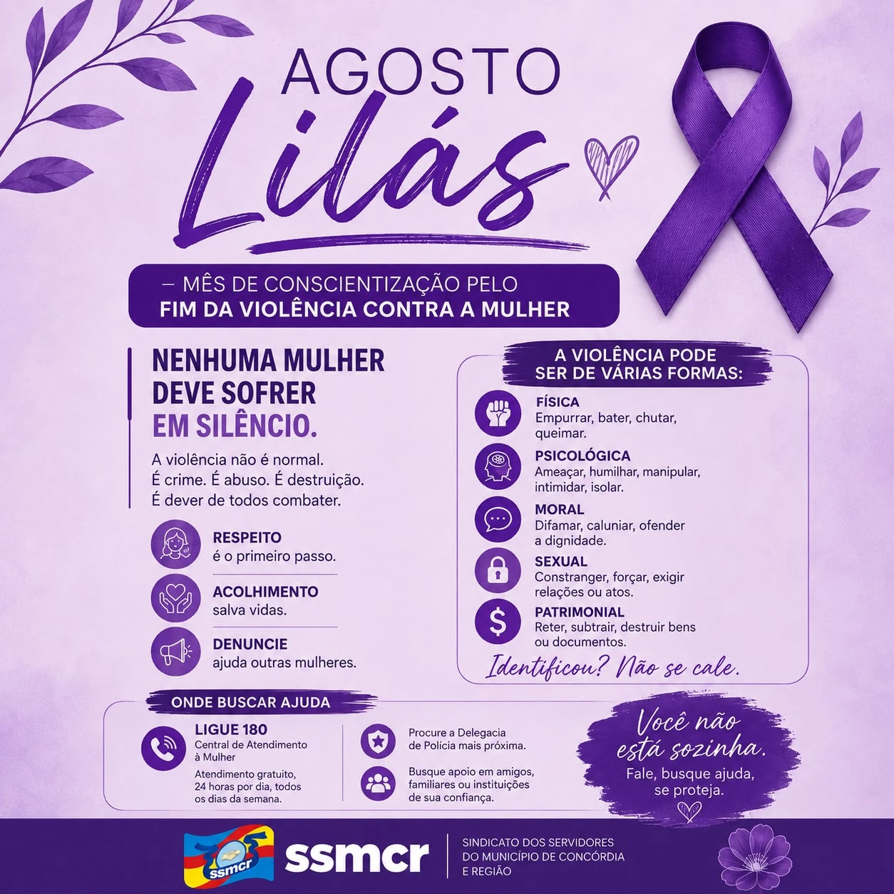 💜 Agosto Lilás: um compromisso com a vida e o respeito